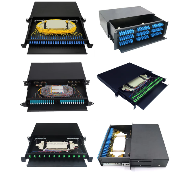date center 19 Inch Rack Mount ODF 1U 12 Port 12 Duplex DX SC 24 Fibers ODF Fiber Optic Patch Panel china factory
