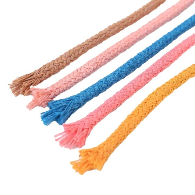 3mm 100m Colorful Core-wrapped 100% Cotton Rope Handmade DIY Braided Decorative Rope for Bags Clothing Tapestry Wholesale