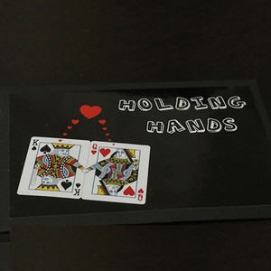 Tenir la main tours <span class=keywords><strong>de</strong></span> <span class=keywords><strong>magie</strong></span> deux cartes signées connectées en une carte Magia romantique gros plan lllusions Gimmicks accessoires <span class=keywords><strong>de</strong></span> mentalisme - Product Image 2