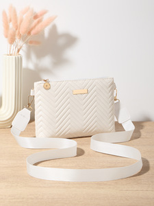 Nouveau sac à main décontracté pour femme, bandoulière en PU pliable avec fermeture éclair, porte-téléphone, petit sac à épaule en forme de V avec sequins et motifs en relief - Product Image 2