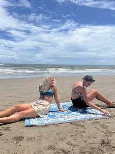 Bleu Boho Floral tissé Jacquard jeter couverture Marine Dot motif tapis <span class=keywords><strong>de</strong></span> plage pour Camping <span class=keywords><strong>lit</strong></span> utiliser Festivals - Product Image 5