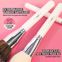 26 Pcs Blancs – Pinceaux de Maquillage Professionnels en Bois, Personnalisables avec Logo Rose, Marque Privée, Haute Qualité, Luxe, avec Boîte – Vente Flash