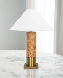 Scandinavian Modern Retro <b>Bedside</b> <b>Table</b> Lamps Dome Shade AC Power E26 Bulb Base Marble Finish - Product Image 1