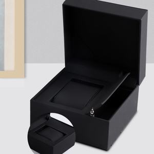 QZ OEM ODM Luxury PU <b>Leather</b> <b>Watch</b> Box Exquisite Square Lightweight <b>Black</b> Gift Display Case with Customizable Logo - Product Image 2
