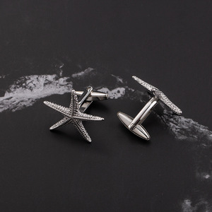 กระดุมข้อมือรูปปลาดาว สแตนเลส ดีไซน์ 3 มิติ สำหรับเครื่องประดับแฟชั่นบุรุษนักธุรกิจ - Product Image 2