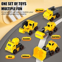 Juguetes STEM 6 en 1, Serie de Ingeniería, Camiones de Construcción, Coches Transformables, Juguetes de Inercia para Niños