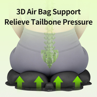 Coussin d'assise gonflable en forme de fleur avec découpe creuse pour soulager la pression du coccyx, idéal pour chaise de bureau, voiture et maison