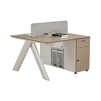 Meubles de bureau modernes modulaires en PVC et bois, durables, postes de travail 2/4/6/8 places, bureau assis-debout avec rangement pour usage en chambre de personnel