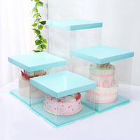 Boîtes à Gâteaux de Mariage Carrées en Plastique Transparent de 8, 10, 12, 14 Pouces de Haut, en Stock
