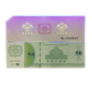 Personnalisé conception uv invisible impression de Sécurité hologramme Billet - Product Image 1
