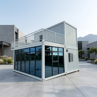 Maison conteneur modulaire SKYLINE, livrée en kit, préfabriquée, avec panneaux sandwich en laine de roche, en acier, bureau mobile démontable, directement de l'usine