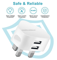 Double port UK Plug 2.1A Mobile Fast Charging Head QC2.0 USB Android Phone Charging Block pour Samsung Huawei iPhone