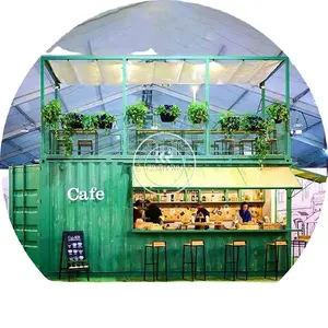 Outdoor Prefabricated Steel House Portable Street Bar Coffee Shop Modular Shipping Container Restaurant