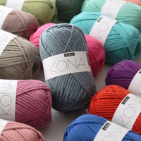 Fil à crocheter en mélange acrylique, coton et nylon KONA haute élasticité, pelote de 65g, pour tricot à la main, écharpe et travaux de bricolage pour poupées