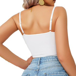 Verano Sexy transparente nuevo bordado Correa chaleco pequeños <span class=keywords><strong>tirantes</strong></span> <span class=keywords><strong>blanco</strong></span> <span class=keywords><strong>Top</strong></span> Floral transparente Mujer corsé - Product Image 5