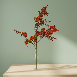 Fleurs artificielles en plastique - Bouquet d'eucalyptus rouge - Bâtons vertigènes pour usage intérieur - Modèle Stick-49.1 - Product Image 2