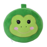 Coussin de voyage cervical en peluche 2-en-1 motif animal de dessin animé mignon avec masque oculaire détachable pour avion, voiture, bureau et sieste
