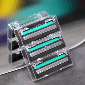 Manual <b>Razor</b> With Three Blades Green Three Layer For Men Face Shaving Stainless Steel Handle Portable Water Cooling - Product Image 4