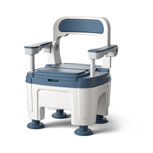 Adjustable Adult Toilet Chair <b>Portable</b> <b>Commode</b> Indoor Use For Elderly With Armrests And Backrest - Product Image 1