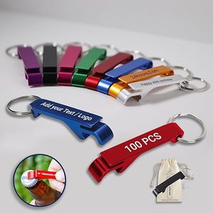 100PCS <b>Personalized</b> Bottle Opener <b>Keychains</b>, Bulk Custom Logo Engraved Text Logo Keychain Can Opener - Product Image 6