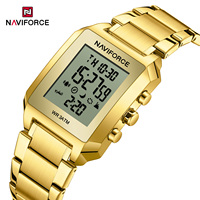 Jam Tangan Digital Azan NAVIFORCE 9270 Penunjuk Arah Kiblat untuk Sholat Pria, Elegan, Tahan Air 3ATM, Kualitas Tinggi dari Produsen
