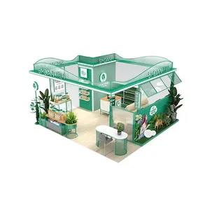 Coffee Shop Kiosk Indoor Design / Juice Bar Bubble Tea Kiosk Stand / Perfume Kiosk For Shopping Mall