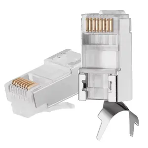 อีเธอร์เน็ต FTP/STP 8p8c Conector โมดูลาร์โลหะป้องกันอะแดปเตอร์ Rj 45 Cat7 Rj45 Connector Cat 7 ปลั๊ก