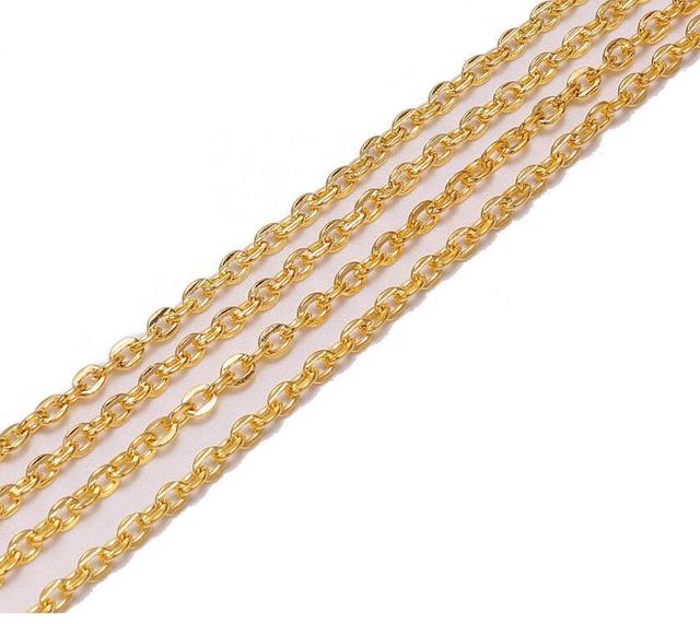 Jewelry Antique Bronze Copper Silver Filled Custom O Flat Cable Gold Neck Chain Designs Roller Chain