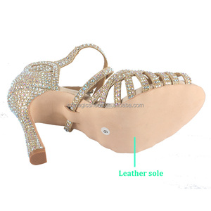 <span class=keywords><strong>Zapatos</strong></span> de <span class=keywords><strong>Baile</strong></span> Latino y de Salón para <span class=keywords><strong>Mujer</strong></span>, Tacón de 10CM, Nueva Llegada, Brillantes Dorados, <span class=keywords><strong>Zapatos</strong></span> de Tango, Sandalias con Suela de Cuero - Product Image 3