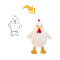 Peluche de poulet mignonne et douce, rembourrage en coton PP, logo personnalisé, service OEM/ODM, souvenir d'événement, anniversaire