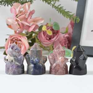 Wholesale Carved Mixed Stones Specimen Model Carving Clear Quartz <b>Crystal</b> <b>Cluster</b> Model - Product Image 1