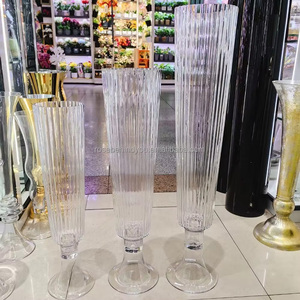 Florero <span class=keywords><strong>Alto</strong></span> de Vidrio <span class=keywords><strong>Transparente</strong></span> de Lujo y Alta Calidad de 30 Pulgadas (76 cm) para Centros de Mesa de Boda, Decoración de Eventos, Entrega Rápida - Product Image 6