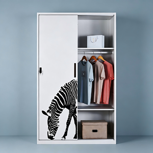 <span class=keywords><strong>Armadio</strong></span> Moderno Scorrevole a 2 Ante in Acciaio con Funzione Appendiabiti, Design Ecologico e Durevole, Ampia Capacità di Stoccaggio per <span class=keywords><strong>Camera</strong></span> <span class=keywords><strong>da</strong></span> <span class=keywords><strong>Letto</strong></span> - Product Image 2