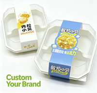 Boîtes à dessert jetables écologiques en PET avec logo personnalisé, contenants transparents de qualité alimentaire pour pizzeria, hamburgers, soufflés et gâteaux