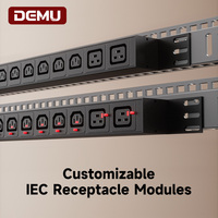 Unité de distribution d'alimentation (PDU) haute puissance verrouillable, 12 prises C13 + 12 prises C19 IEC, 250V 80A 31250W, boîtier de distribution 0U en aluminium