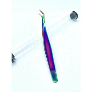 Pince à épiler OBEXA Dolphin 3D 6D pour extensions de cils, volume élevé, en acier inoxydable, outil de beauté, pointe à 90 degrés - Product Image 3