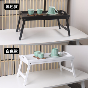 Bamboo Multifunctional Lazy <b>Folding</b> <b>Table</b>, Bedside Bay Window <b>Small</b> <b>Table</b>, Dormitory Simple Computer <b>Table</b> with Legs, Tea Tray, - Product Image 4