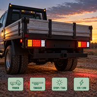 Feu arrière combiné HSSH 65 LED pour camion et remorque, 24V IP67, avec fonctions Stop, Clignotant et Marche arrière, et grille de protection en fer