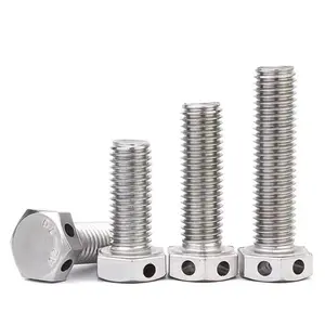 Stainless Steel SS 304 Custom Hex Bolt With Round Hole In Head For Cotter Pin M6 M8 M10 M14 Bolt With Securing Hole