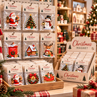 Aimants de réfrigérateur personnalisés pour les fêtes, décorations de Noël, Père Noël, bonhomme de neige, renne, cadeaux décoratifs pour la vente au détail saisonnière