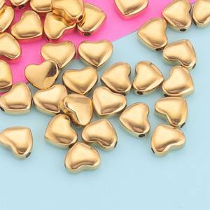 ลูกปัดสเปเซอร์สแตนเลสชุบทอง 18K ลูกปัดรูปหัวใจพอง สแตนเลส ลูกปัดรูปดาว พระจันทร์ ผีเสื้อ สำหรับทำเครื่องประดับ - Product Image 2