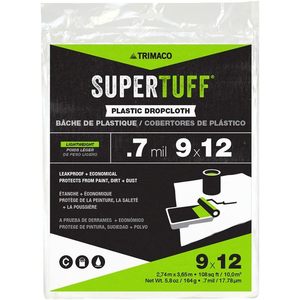 ผ้าคลุมพลาสติก SuperTuff ขนาด 9x12 ฟุต หนา 0.7 มิล น้ำหนักเบา สำหรับป้องกันสี - Product Image 1