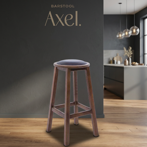 Scandinavian Wooden Modern PU <b>Leather</b> Swivel <b>Bar</b> <b>Stool</b> Counter Height Backless Seat Living Room Furniture for Cafe Kitchen Hotel - Product Image 3
