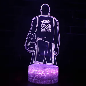 Led Nachtlicht Basketball Kobe Bryant Cartoon Figur für Schlafzimmer Dekor Tisch lampe 3D Nachtlicht Kind Jungen Kinder Memorial Geschenke