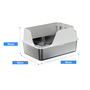 Lettiera per Gatti Moderna Grande Semi-Chiusa Design Aperto Facile da Pulire Antispruzzo in Acciaio Inox 80L Pulizia Automatica - Product Image 6