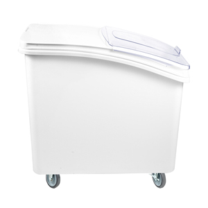 Food Grade Dry Ingredient Storage Cart on Wheels <b>Large</b> Capacity Rice <b>Bin</b> Flour Container with Clear Lid - Product Image 5