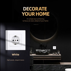 Ensemble de commutateurs et de prises de courant nominal 16A d'alimentation électrique standard de l'UE pour les prises murales de panneau PC Schuko allemandes à la maison - Product Image 2