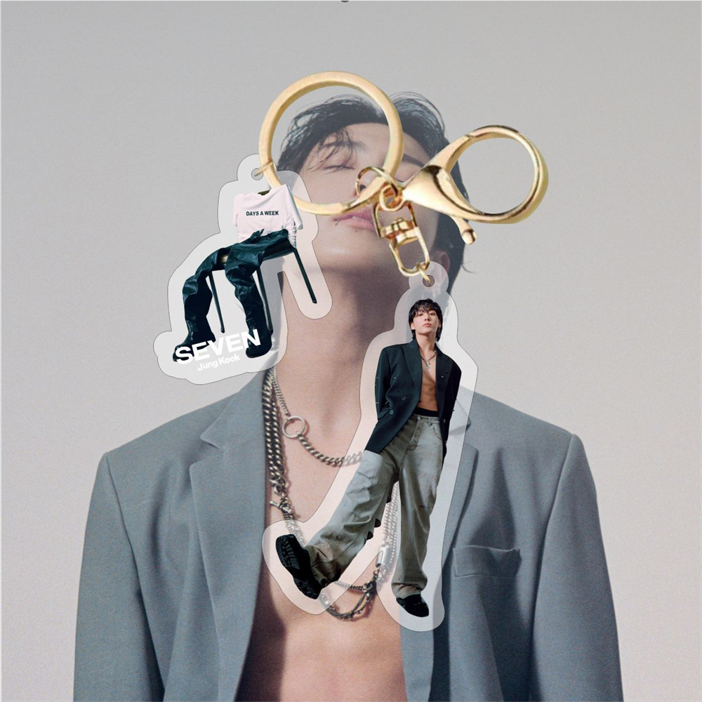 KPOP JUNGKOOK Solo Album SEVEN Keychain HD Figure Acrylic Keyring