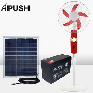 Năng lượng mặt trời có thể sạc lại Fan Nhà Máy Giá Red /bule màu DC 12V 10 12 nhựa bệ DC 12V Clip + Electric Adapter khẩn cấp Fan - Product Image 4