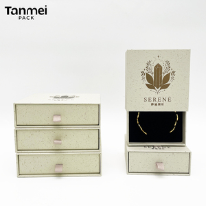 Custom Beige Jewelry Sliding Drawer <b>Box</b> Paper <b>Gift</b> <b>Box</b> for Bracelet Necklace <b>Earring</b> Ring Luxury Packaging <b>Box</b> - Product Image 3